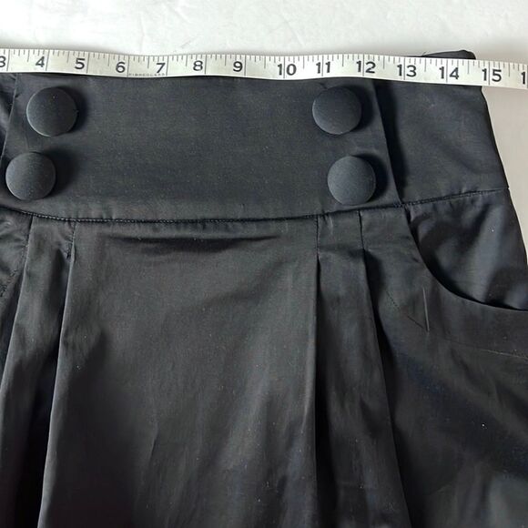 Ann Louise Roswald Cotton Blend Black Knee Length Skirt - Picture 6 of 12